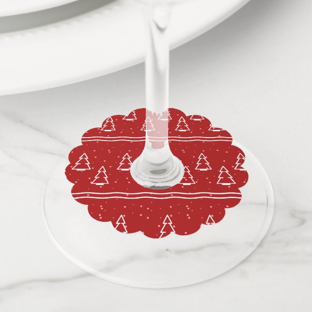 Étiquette Pour Verre De Vin Motif de Noël 116 (De près)