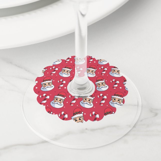 Étiquette Pour Verre De Vin Motif de Noël 89 (De près)