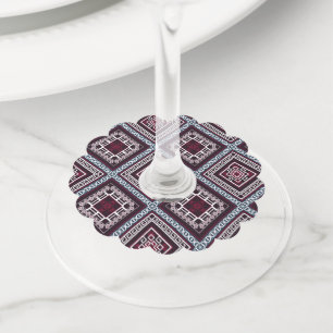 Étiquette Pour Verre De Vin Motif d'ornement