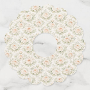 Étiquette Pour Verre De Vin Motif floral de mariage