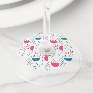 Étiquette Pour Verre De Vin Motif géométrique 5