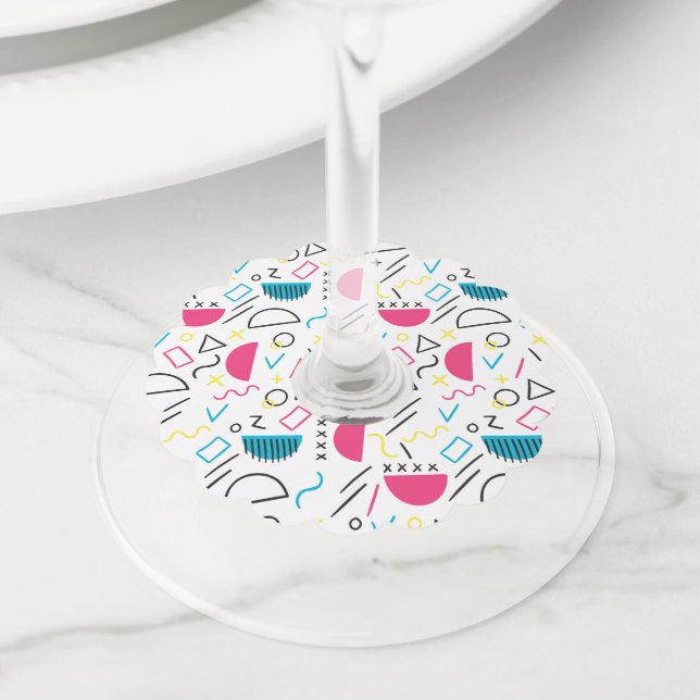 Étiquette Pour Verre De Vin Motif géométrique 5 (De près)