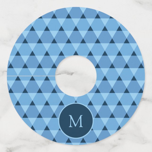 Étiquette Pour Verre De Vin Motif triangles (Devant)