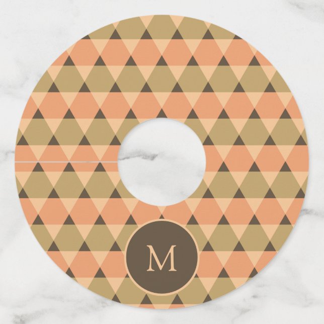 Étiquette Pour Verre De Vin Motif triangles (Devant)