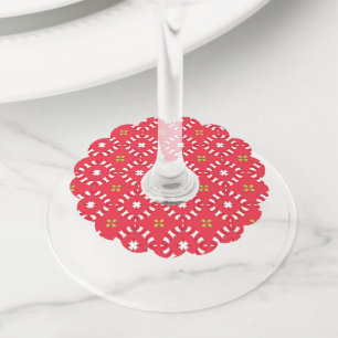 Étiquette Pour Verre De Vin Noël Charme Motif 04 -