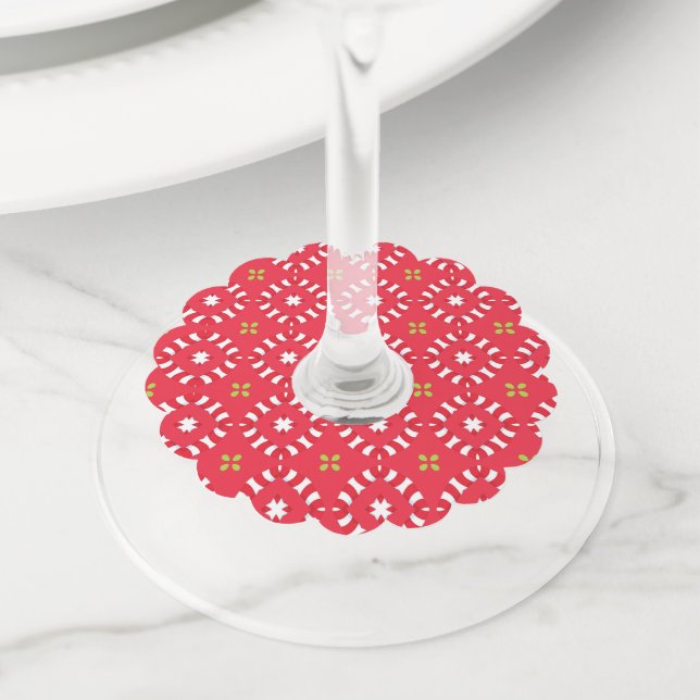 Étiquette Pour Verre De Vin Noël Charme Motif 04 - (De près)