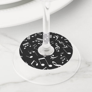 Étiquette Pour Verre De Vin Notes musicales 2