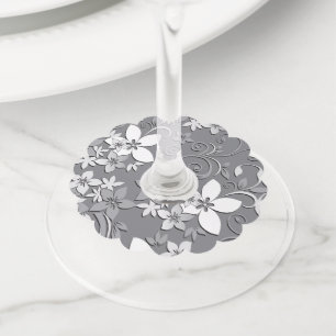 Étiquette Pour Verre De Vin Papier mural à fleurs 2