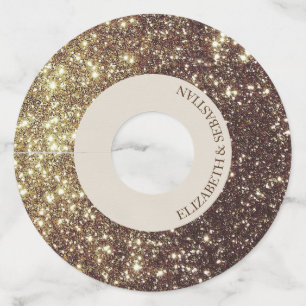 Étiquette Pour Verre De Vin Parties scintillant Glam Gold