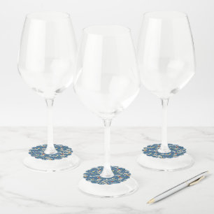 Étiquette Pour Verre De Vin Patters tropicaux