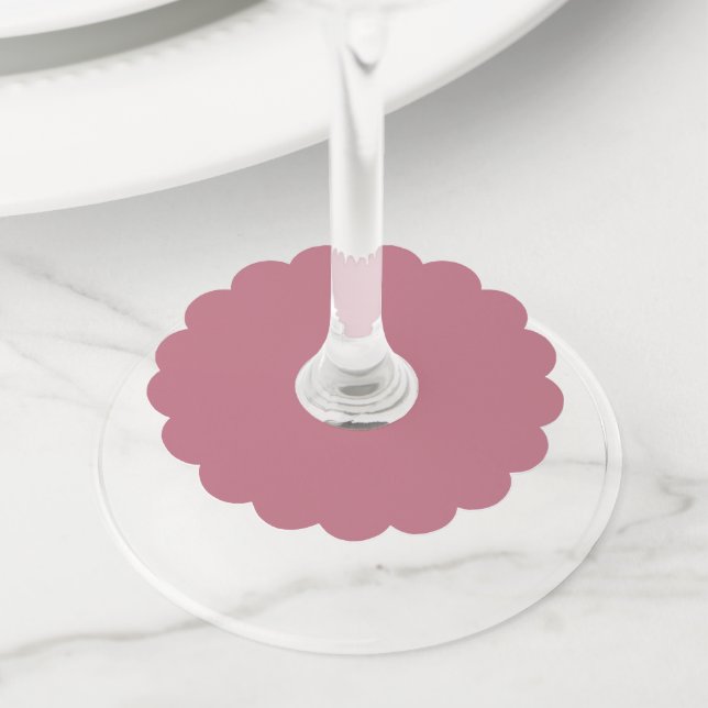 Étiquette Pour Verre De Vin Plain solid pastel dusty rose (De près)