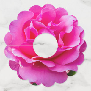 Étiquette Pour Verre De Vin Rose délicate.
