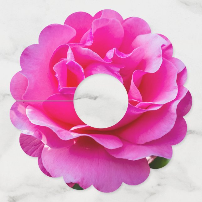 Étiquette Pour Verre De Vin Rose délicate. (Dos)