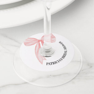 Étiquette Pour Verre De Vin Rose Pâle Nœud Elle Se Marie Enterrement de Vie de