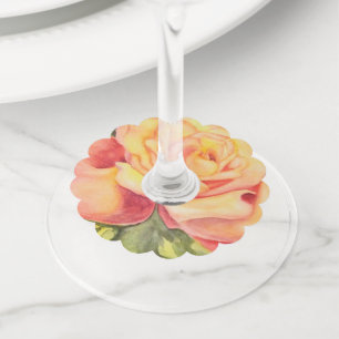 Étiquette Pour Verre De Vin Rose rose jaune