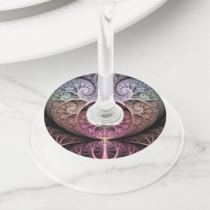 Étiquette Pour Verre De Vin Rythme cardiaque, art fractal de fantaisie surréal