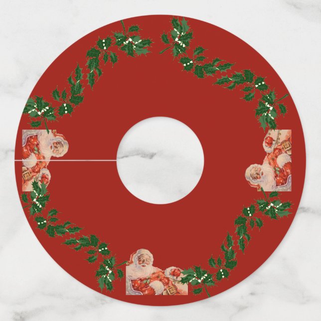 Étiquette Pour Verre De Vin Santas (Devant)