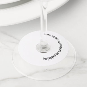 Étiquette Pour Verre De Vin Soirée d'engagement de mariage personnalisée