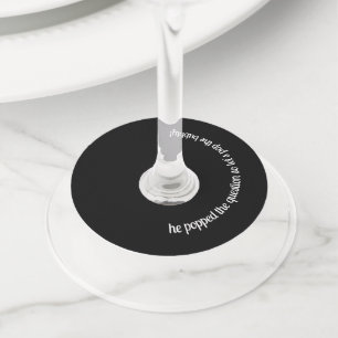 Étiquette Pour Verre De Vin Soirée d'engagement de mariage personnalisée