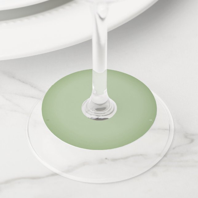 Étiquette Pour Verre De Vin Solid Jade Green Celadon (De près)
