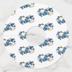 Étiquette Pour Verre De Vin Symbole infini de papillons Morpho bleus