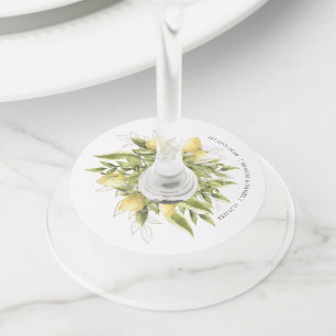 Étiquette Pour Verre De Vin Tag citrons vert Mariage rustique Vin verre