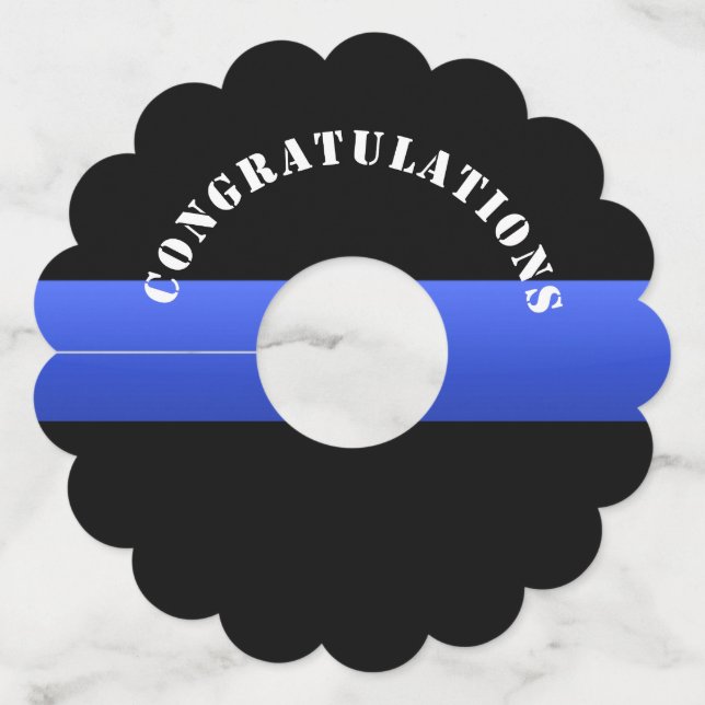 Étiquette Pour Verre De Vin Thin Blue Line Félicitations Police Theme (Devant)