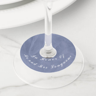 Étiquette Pour Verre De Vin Tissu bleu texturé imprimer n'importe quelle coule