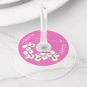 Étiquette Pour Verre De Vin Tuiles de Mahjong Point Fissure Bam