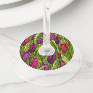 Étiquette Pour Verre De Vin Tulipes