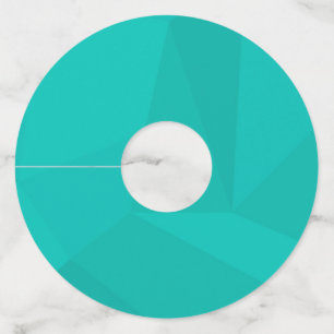 Étiquette Pour Verre De Vin Turquoise, moderne, cool, art géométrique tendance