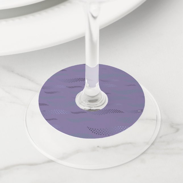 Étiquette Pour Verre De Vin Vagues Tigre (motif stylisé) 9 (De près)