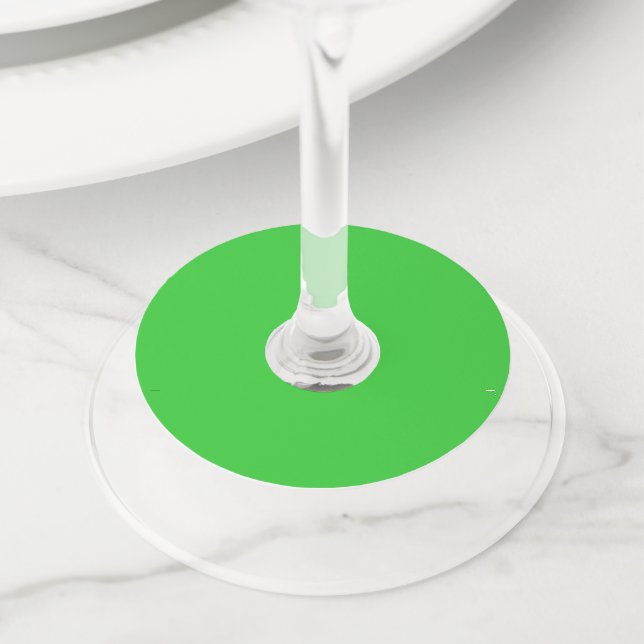 Étiquette Pour Verre De Vin Vert citron (De près)