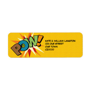 Étiquette POW Amusement Bande Dessinée Rétro Pop Art