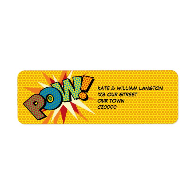 Étiquette POW Fun Retro Comédie livre Pop Art (Devant)