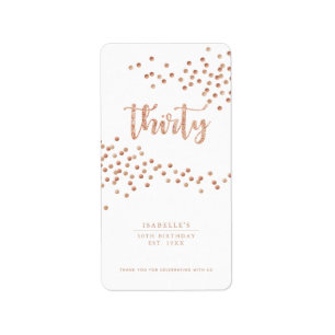 Étiquette préféré blanc & Rose Gold Polka Dot pers