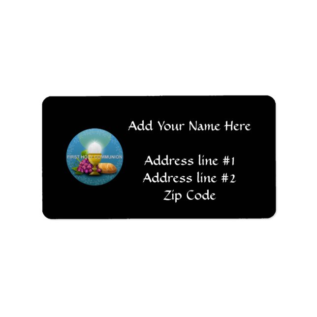 Étiquette Première Sainte Communion Chalice et hôte (Devant)