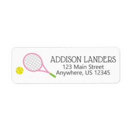 Étiquette Preppy Pink et Green Tennis Retourner l'adresse