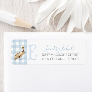 Étiquette Preppy Southern Blue Boy Pelican Baby shower