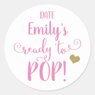 Étiquette PRÊT À POP baby shower