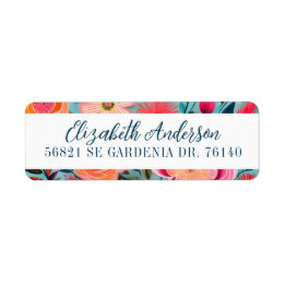 Étiquette Pretty Botanical Girly Floral Return Address