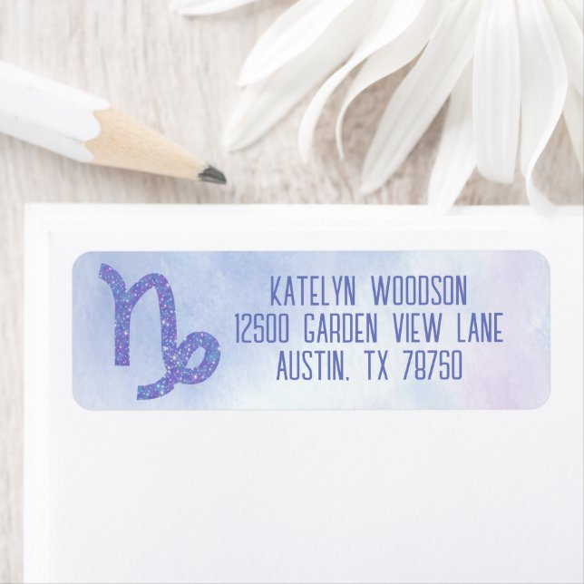 Étiquette Pretty Capricorn Astrologie Signer Adresse de reto (En situation)