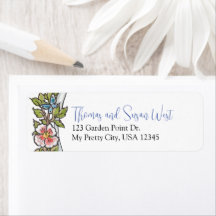 Pretty Pastel Floral Return Adresse Mariage