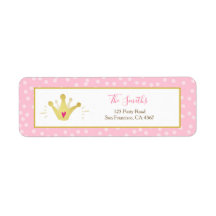 Princess Adresse de retour Label Rose Gold Crown G