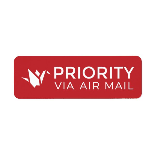 Étiquette PRIORITÉ VIA AIR COURRIER 折 origami oiseaux oiseau (Devant)