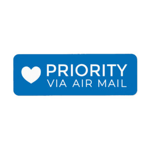 Étiquette PRIORITÉ VIA AIR MAIL PAIX ー coeur mignon amour te