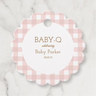 Étiquette Privilège En vichy Baby shower rose