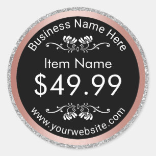 Étiquette Prix frontière or Rose Parties scintilla