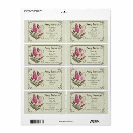 Étiquette Product label, Flower Shop, Floral Services.