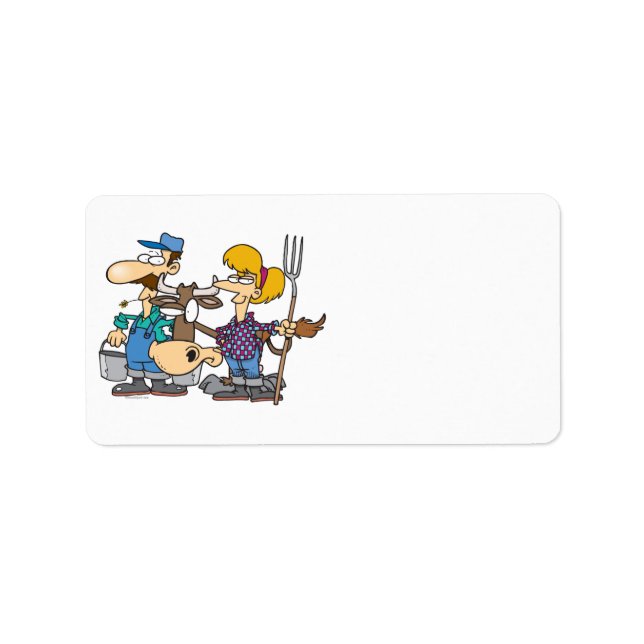 Étiquette producteurs laitiers avec bande dessinée de vache  (Devant)
